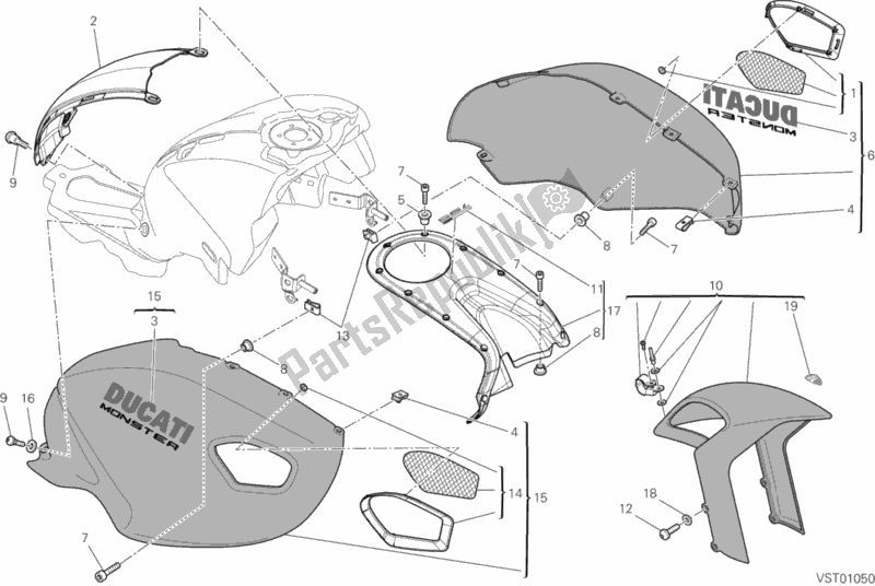Alle onderdelen voor de Kuip van de Ducati Monster 795-Thai 2014